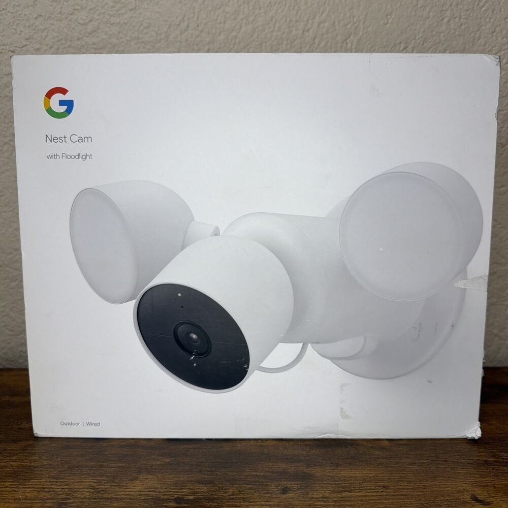 Google Nest Cam with Floodlight Wired Outdoor Snow GA02411-US Tested